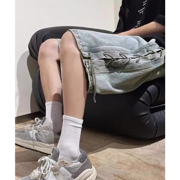 韓国風男女兼用ハーフパンツストリート ワイド短パン ルーズデニムショーツ膝丈Y2… | SUNSHINE CLOSET | 詳細画像15 