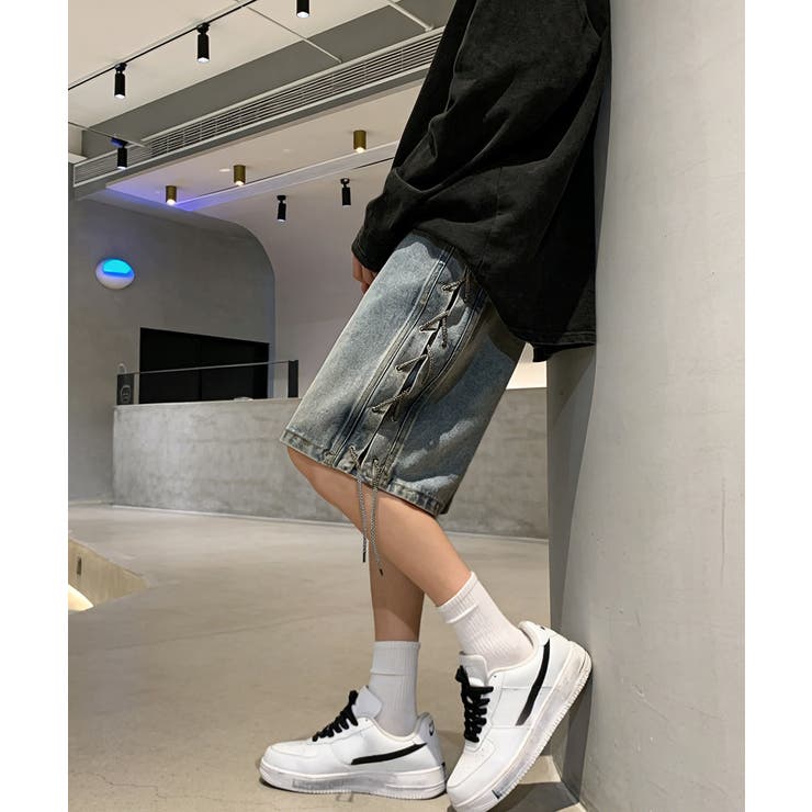 韓国風男女兼用ハーフパンツストリート ワイド短パン ルーズデニムショーツ膝丈Y2… | SUNSHINE CLOSET | 詳細画像18 