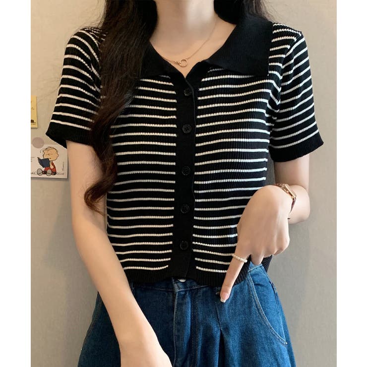 ニットtシャツ 薄手サマーニット 襟付きカットソー | SUNSHINE CLOSET | 詳細画像1 