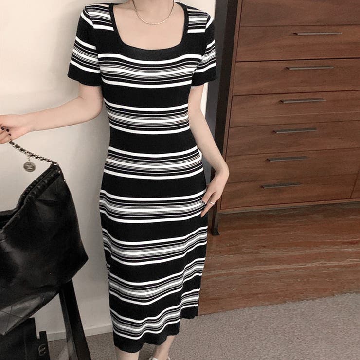 ワンピース ボーダー柄ニットワンピース | SUNSHINE CLOSET | 詳細画像1 