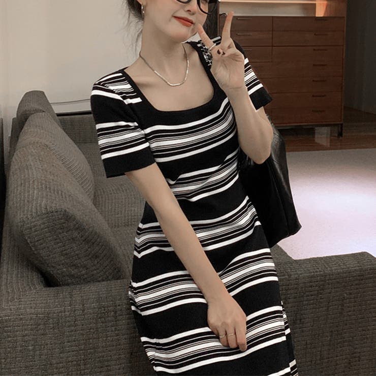 ワンピース ボーダー柄ニットワンピース | SUNSHINE CLOSET | 詳細画像8 