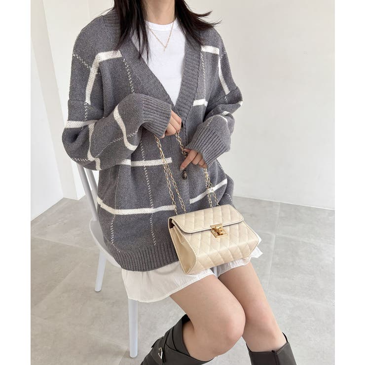 ニットカーディガン BIGチェック柄秋冬 | SUNSHINE CLOSET | 詳細画像16 