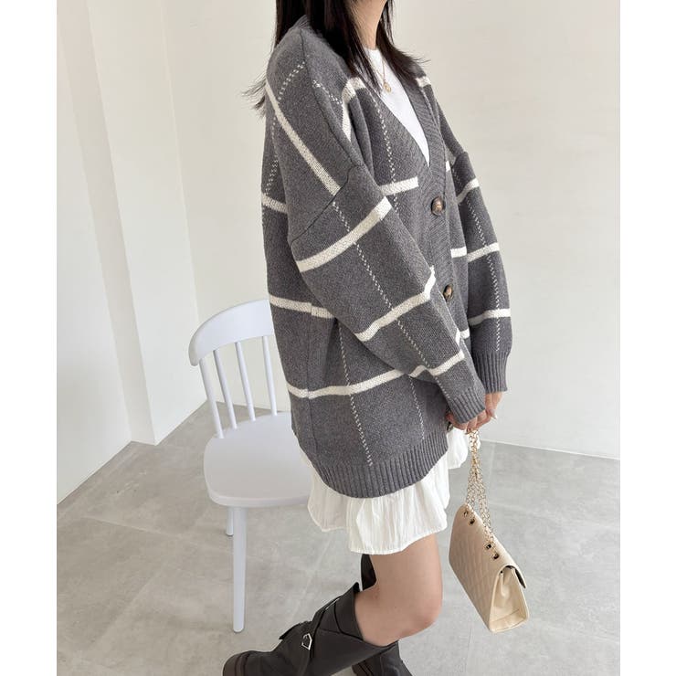 ニットカーディガン BIGチェック柄秋冬 | SUNSHINE CLOSET | 詳細画像17 