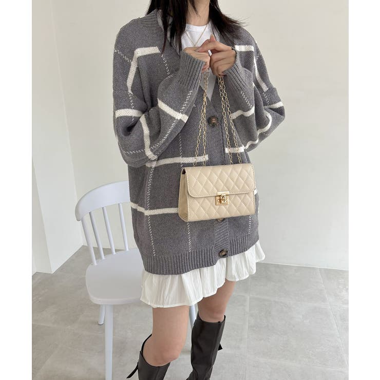 ニットカーディガン BIGチェック柄秋冬 | SUNSHINE CLOSET | 詳細画像18 