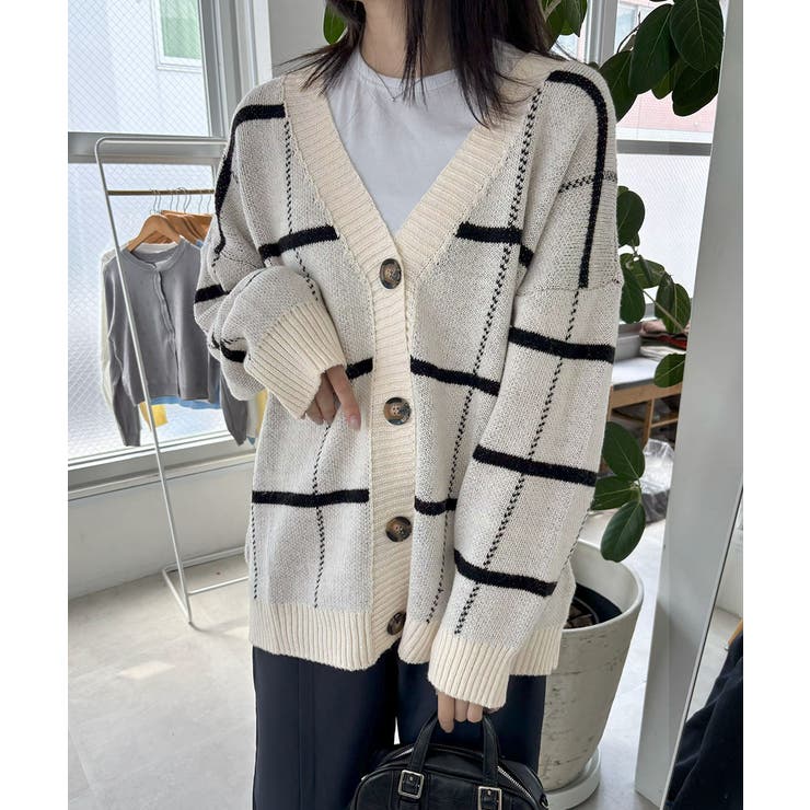 ニットカーディガン BIGチェック柄秋冬 | SUNSHINE CLOSET | 詳細画像20 