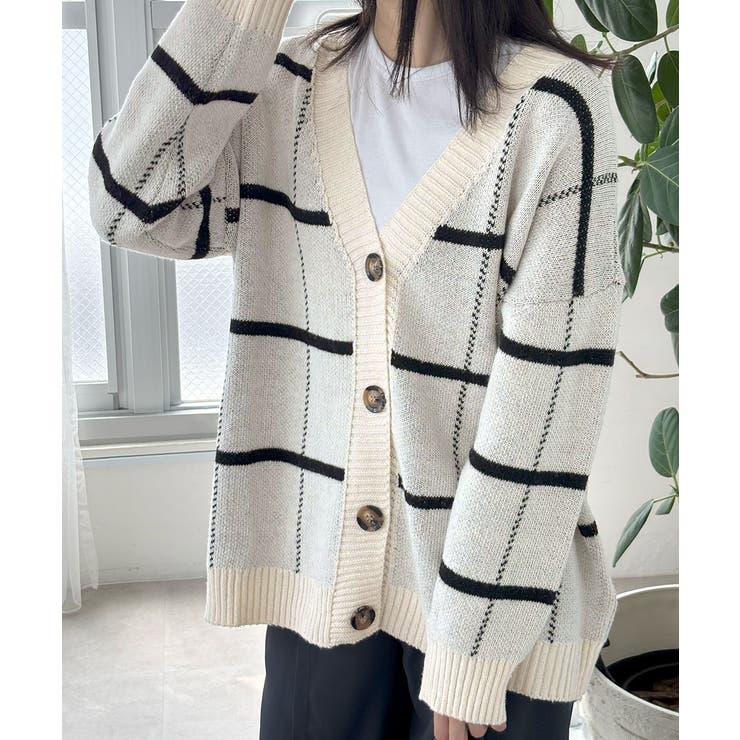 ニットカーディガン BIGチェック柄秋冬 | SUNSHINE CLOSET | 詳細画像22 