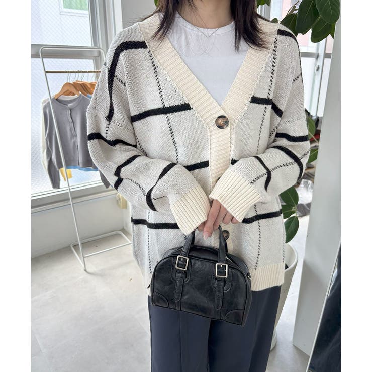 ニットカーディガン BIGチェック柄秋冬 | SUNSHINE CLOSET | 詳細画像23 