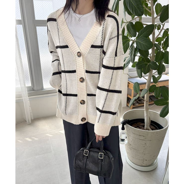 ニットカーディガン BIGチェック柄秋冬 | SUNSHINE CLOSET | 詳細画像24 