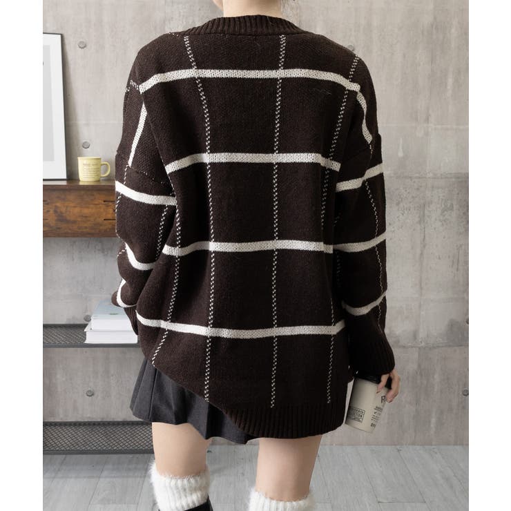 ニットカーディガン BIGチェック柄秋冬 | SUNSHINE CLOSET | 詳細画像35 