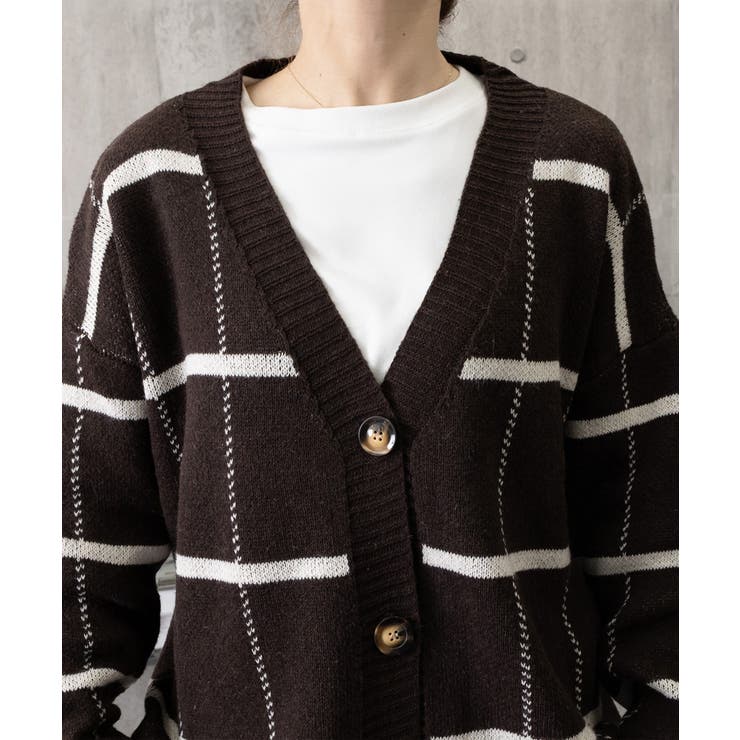 ニットカーディガン BIGチェック柄秋冬 | SUNSHINE CLOSET | 詳細画像36 