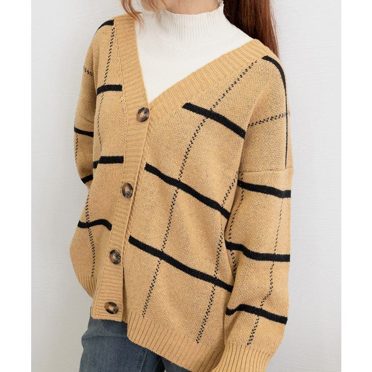 ニットカーディガン BIGチェック柄秋冬 | SUNSHINE CLOSET | 詳細画像37 