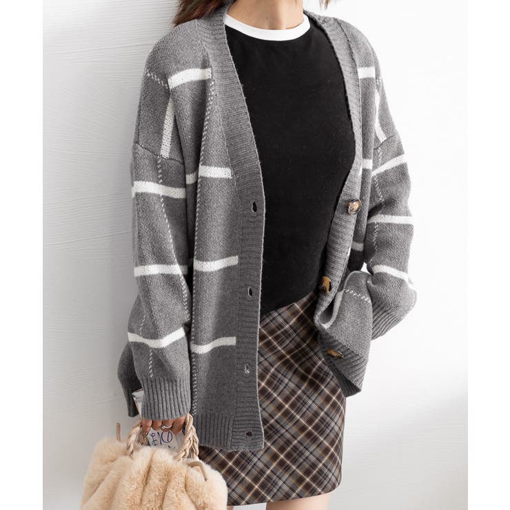 ニットカーディガン BIGチェック柄秋冬 | SUNSHINE CLOSET | 詳細画像44 