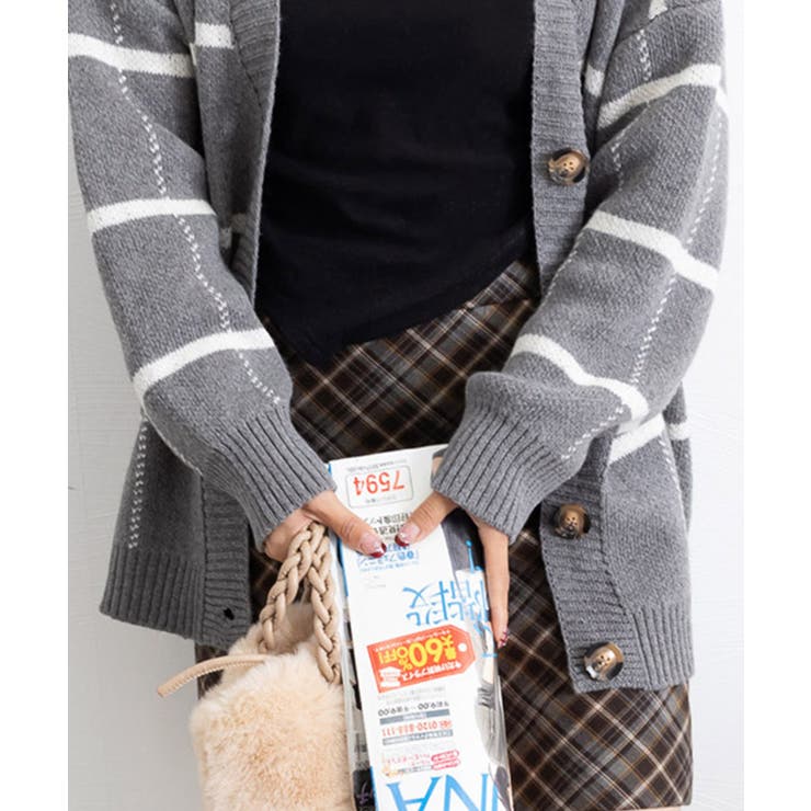 ニットカーディガン BIGチェック柄秋冬 | SUNSHINE CLOSET | 詳細画像45 