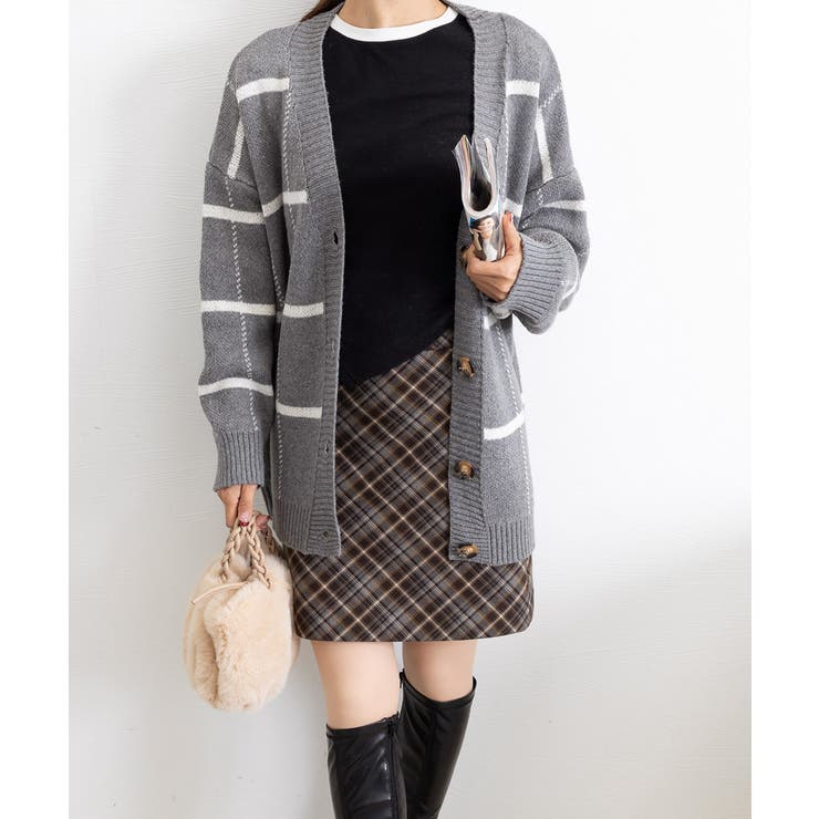 ニットカーディガン BIGチェック柄秋冬 | SUNSHINE CLOSET | 詳細画像46 