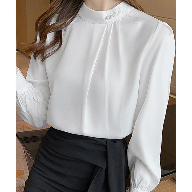 ブラウスフォーマル レディース 長袖上品[品番：AGCW0004793