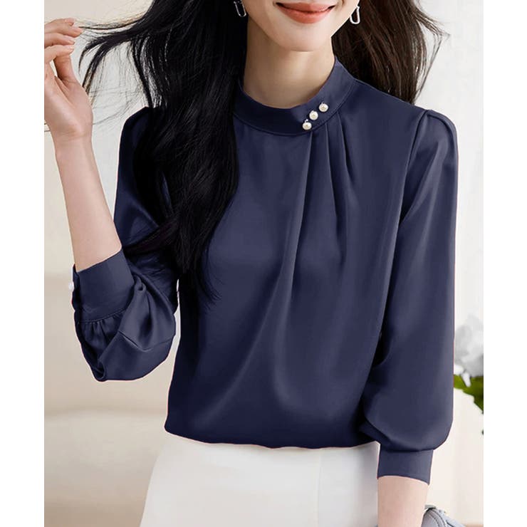 ブラウスフォーマル レディース 長袖上品[品番：AGCW0004793