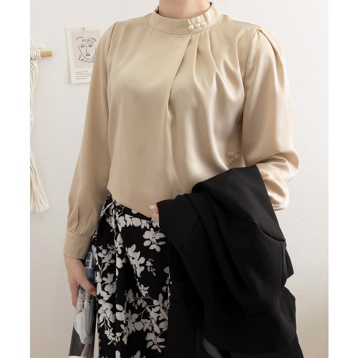 ブラウスフォーマル レディース 長袖上品[品番：AGCW0004793