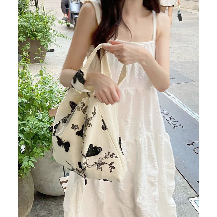 蝶モチーフトートバッグ大容量肩掛けバッグ | SUNSHINE CLOSET | 詳細画像5 