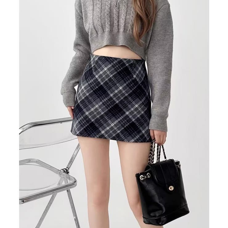 レトロチェック柄ミニスカートハイウエスト | SUNSHINE CLOSET | 詳細画像12 