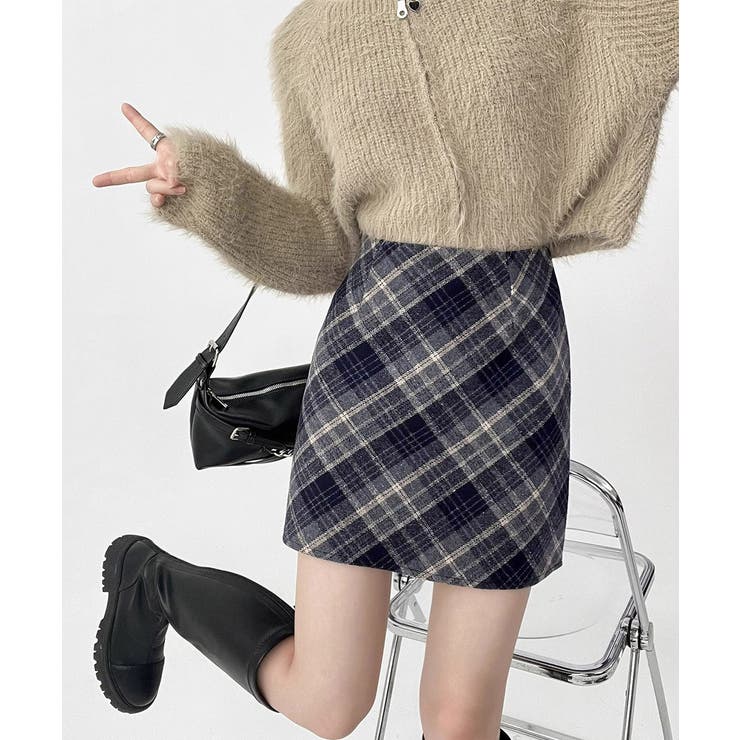 レトロチェック柄ミニスカートハイウエスト | SUNSHINE CLOSET | 詳細画像18 