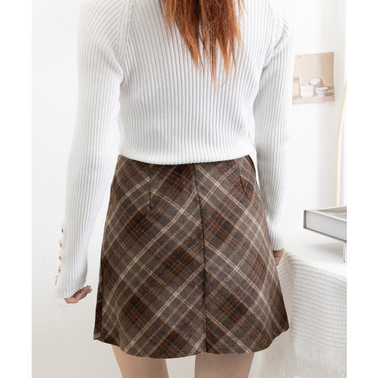レトロチェック柄ミニスカートハイウエスト | SUNSHINE CLOSET | 詳細画像23 