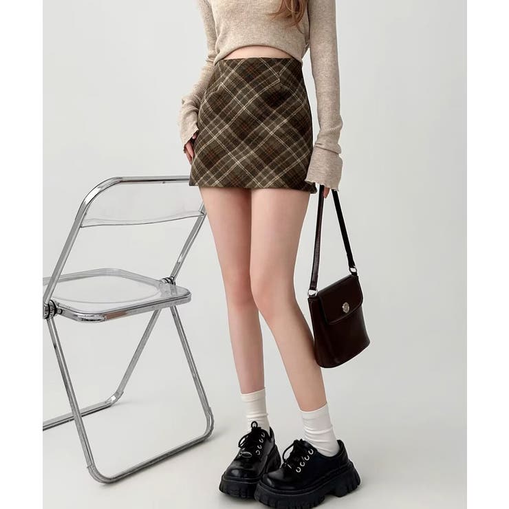 レトロチェック柄ミニスカートハイウエスト | SUNSHINE CLOSET | 詳細画像5 