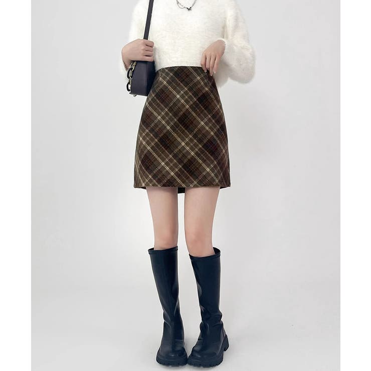 レトロチェック柄ミニスカートハイウエスト | SUNSHINE CLOSET | 詳細画像8 