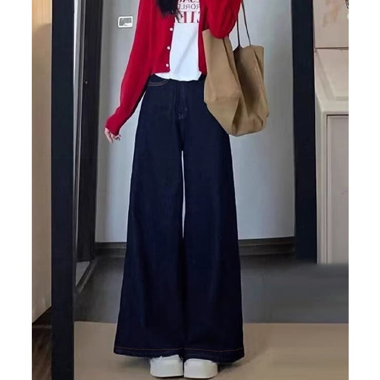 ワイドデニムパンツ 裏起毛 レディース冬 | SUNSHINE CLOSET | 詳細画像1 
