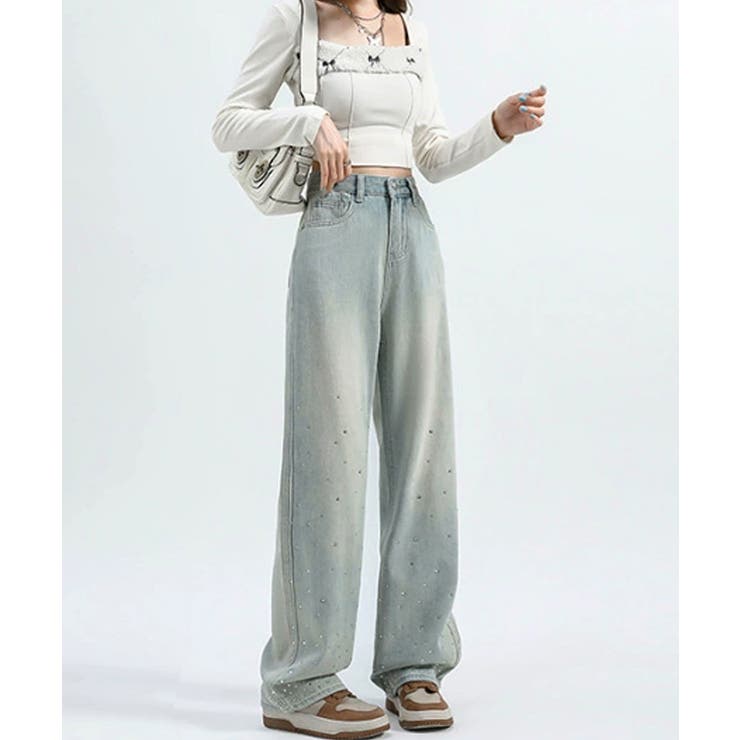 ラインストーン デニムパンツ レディース | SUNSHINE CLOSET | 詳細画像3 