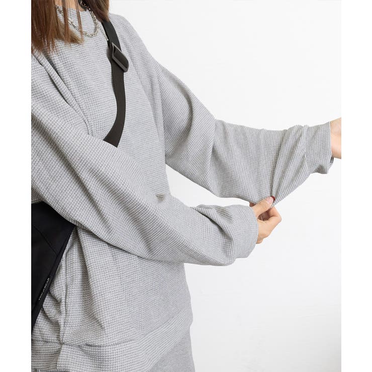 ワッフルスウェットセットアップ 春秋長袖 miniministore｜ワッフルスウェットセットアップ 春秋長袖