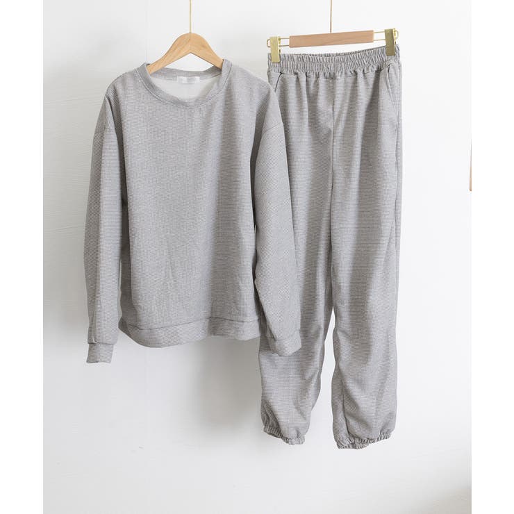 ワッフルスウェットセットアップ 春秋長袖[品番：AGCW0006266