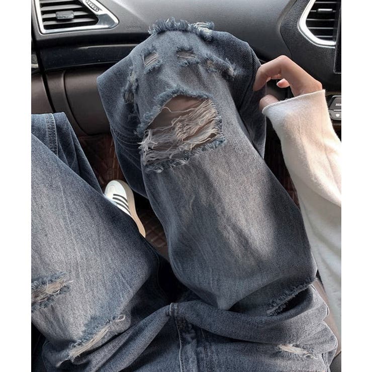 ダメージデニムパンツ ワイドレッグデニム | SUNSHINE CLOSET | 詳細画像11 