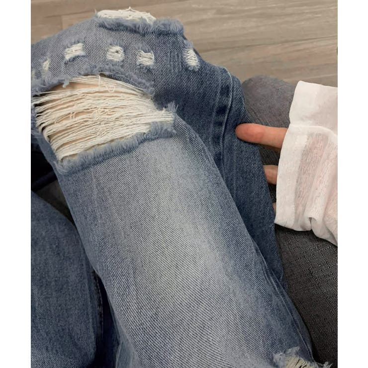 ダメージデニムパンツ ワイドレッグデニム | SUNSHINE CLOSET | 詳細画像12 