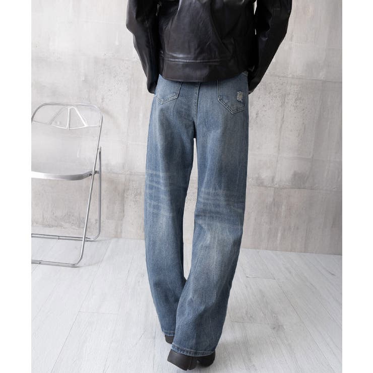 ダメージデニムパンツ ワイドレッグデニム | SUNSHINE CLOSET | 詳細画像18 