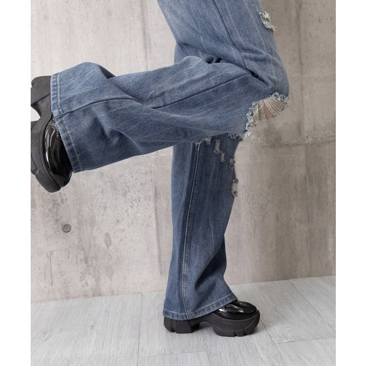 ダメージデニムパンツ ワイドレッグデニム | SUNSHINE CLOSET | 詳細画像19 