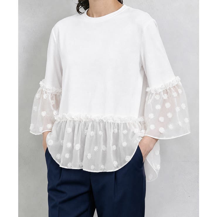 レディース 上品フレアトップス 体型カバーペプラムプルオーバー | SUNSHINE CLOSET | 詳細画像11 