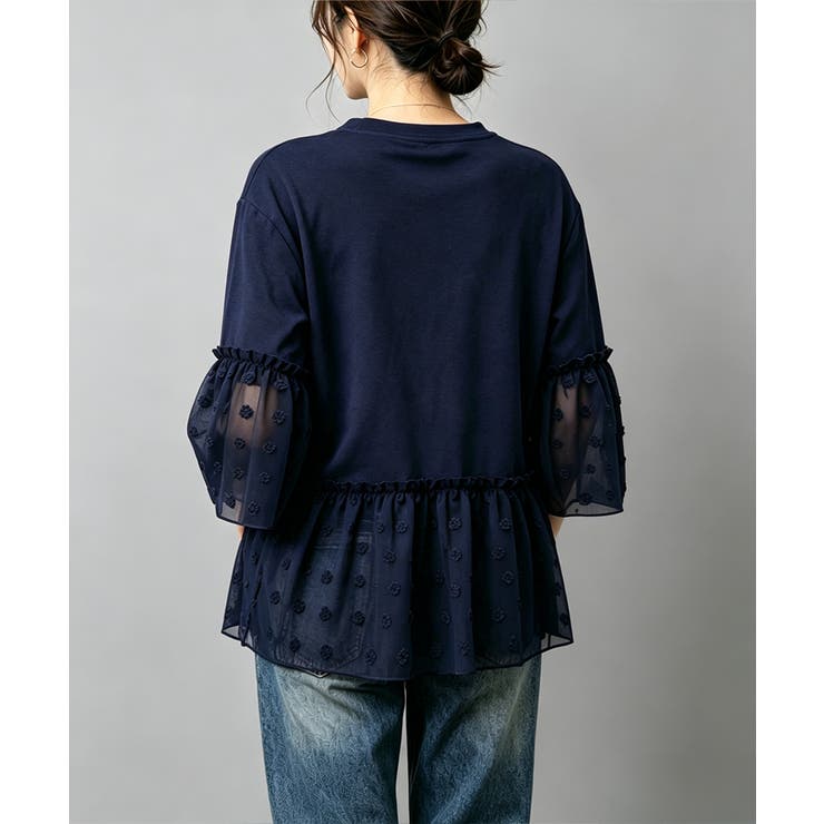 レディース 上品フレアトップス 体型カバーペプラムプルオーバー | SUNSHINE CLOSET | 詳細画像5 