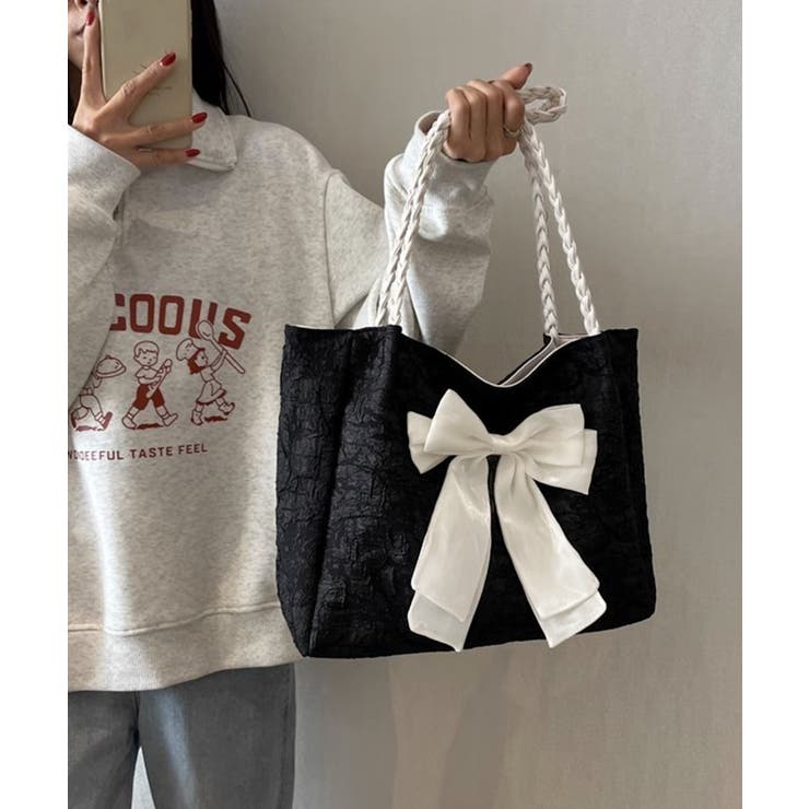 ビッグリボントートバッグ 肩掛け 軽量鞄 | SUNSHINE CLOSET | 詳細画像2 