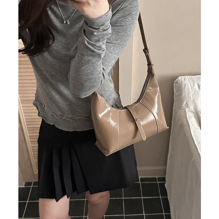 レディース おしゃれなフェイクレザー肩掛けバッグ 韓国風可愛い軽量斜めがけバッグ… | SUNSHINE CLOSET | 詳細画像12 