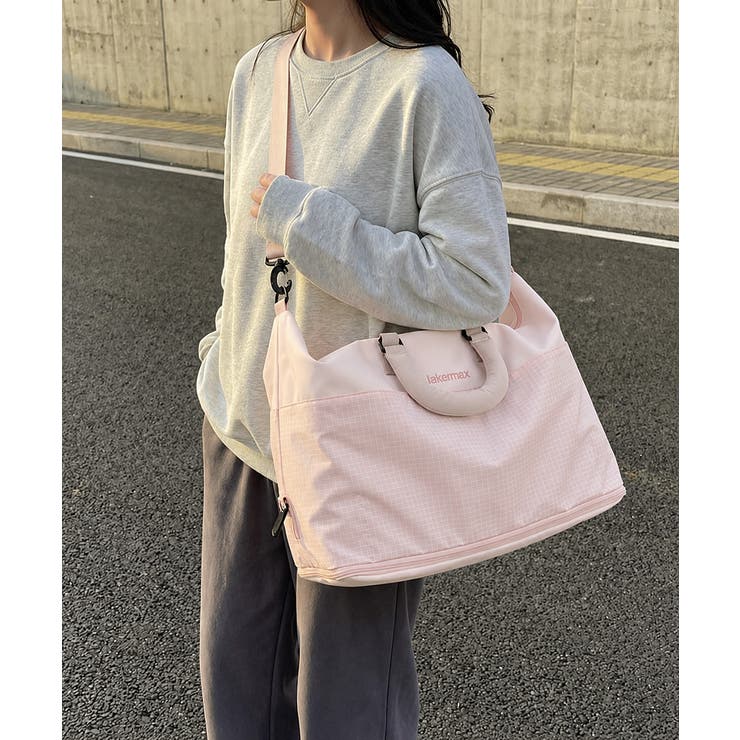 2WAYショルダートラベルバッグレディース配色チェック柄 一泊二泊ユニセックス旅… | SUNSHINE CLOSET | 詳細画像17 