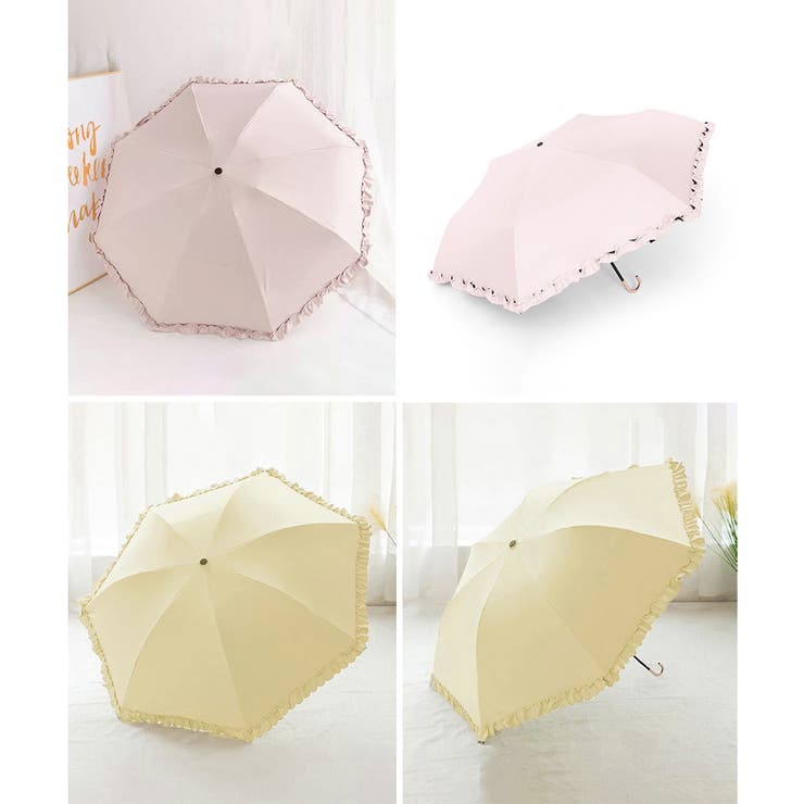フェミニンフリルミニ雨傘 紫外線対策UV対策3段式雨傘 日焼け防止 | SUNSHINE CLOSET | 詳細画像18 