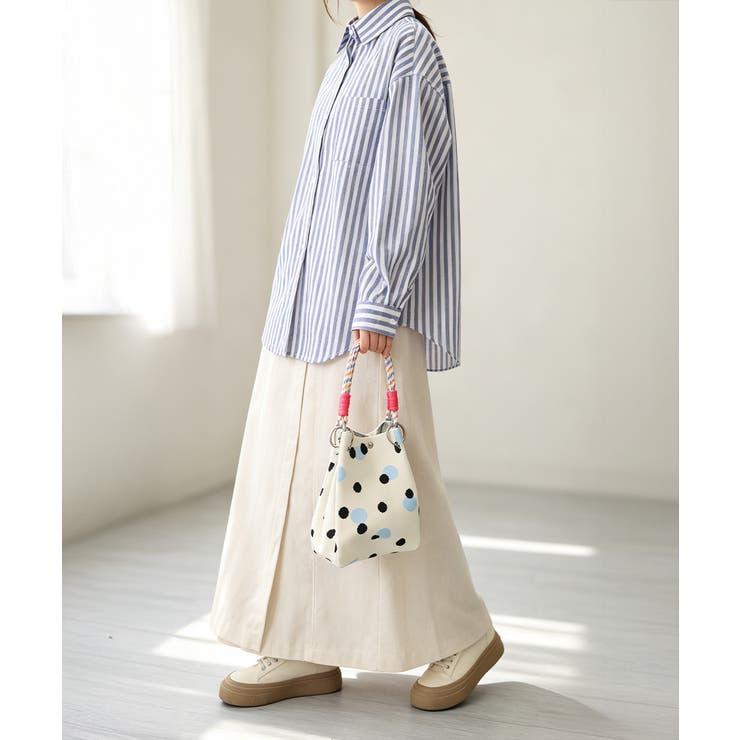 小さめハンドバッグ 大人可愛いバケツバッグ 水玉柄ニットトート | SUNSHINE CLOSET | 詳細画像14 