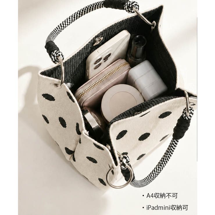 小さめハンドバッグ 大人可愛いバケツバッグ 水玉柄ニットトート | SUNSHINE CLOSET | 詳細画像20 