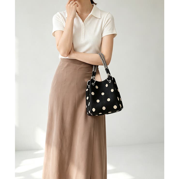 小さめハンドバッグ 大人可愛いバケツバッグ 水玉柄ニットトート | SUNSHINE CLOSET | 詳細画像3 