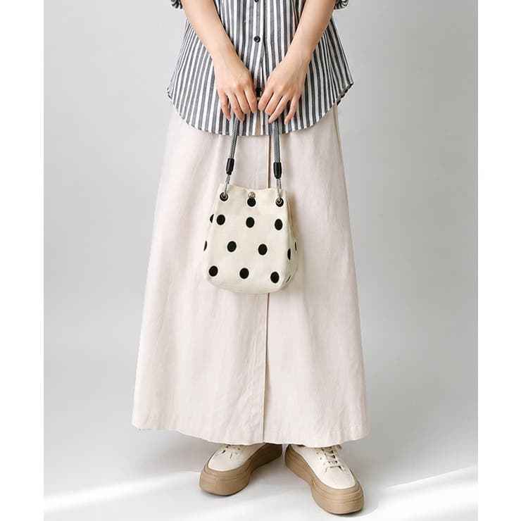 小さめハンドバッグ 大人可愛いバケツバッグ 水玉柄ニットトート | SUNSHINE CLOSET | 詳細画像9 