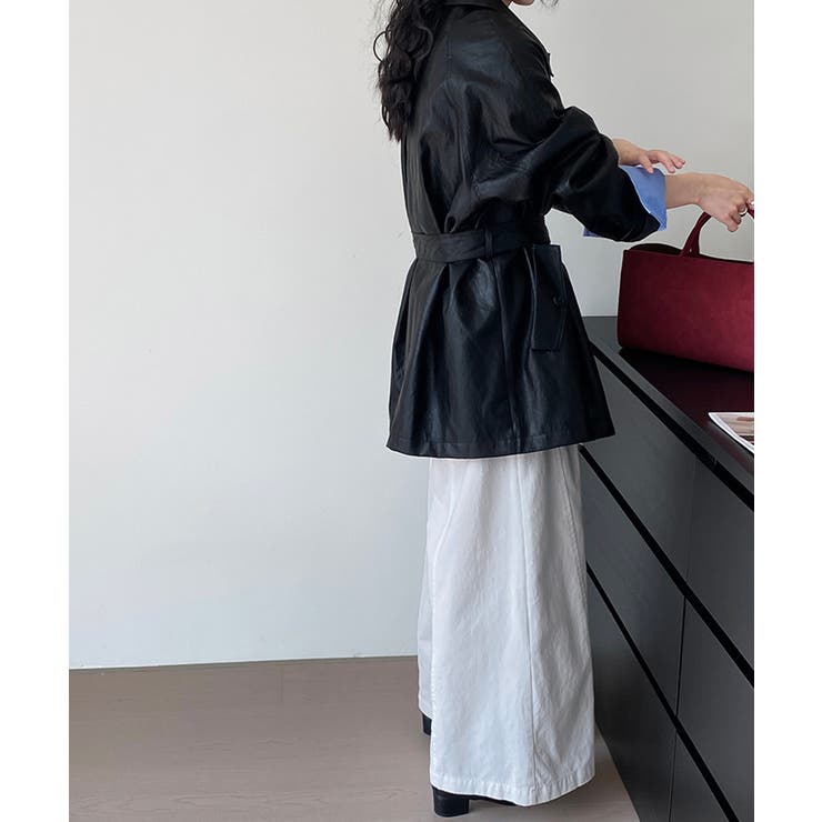 エコレザーロングジャケット韓国風アウター | SUNSHINE CLOSET | 詳細画像19 