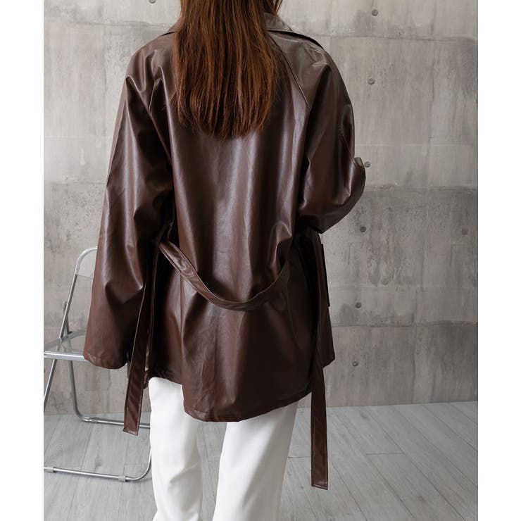 エコレザーロングジャケット韓国風アウター | SUNSHINE CLOSET | 詳細画像24 