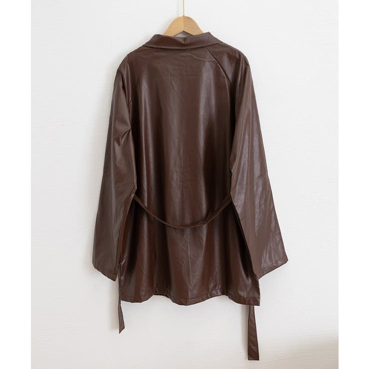 エコレザーロングジャケット韓国風アウター | SUNSHINE CLOSET | 詳細画像27 