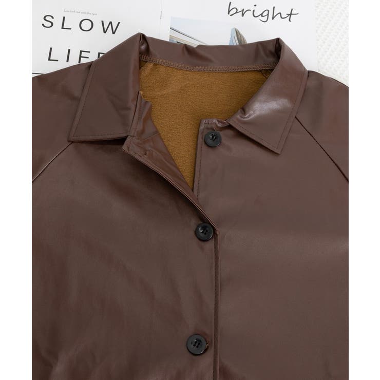 エコレザーロングジャケット韓国風アウター | SUNSHINE CLOSET | 詳細画像28 