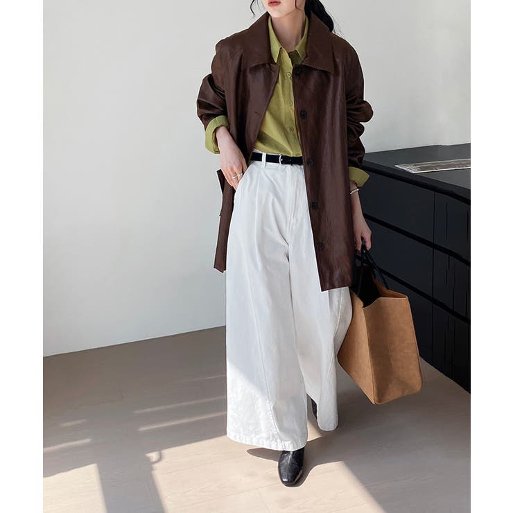 エコレザーロングジャケット韓国風アウター | SUNSHINE CLOSET | 詳細画像5 